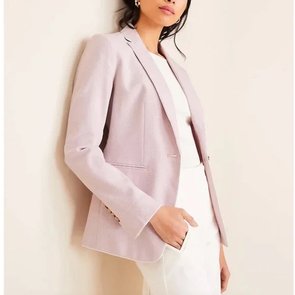 Ann Taylor Hutton Lavender Herringbone Blazer